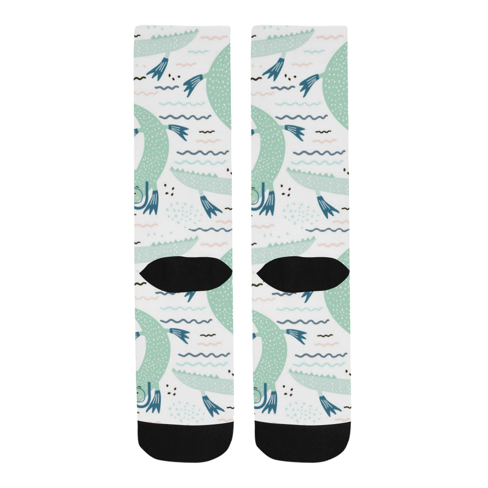 Crocodile diver pattern Crew Socks
