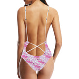 Pink flamingo flower pattern Women's One-Piece Swimsuit