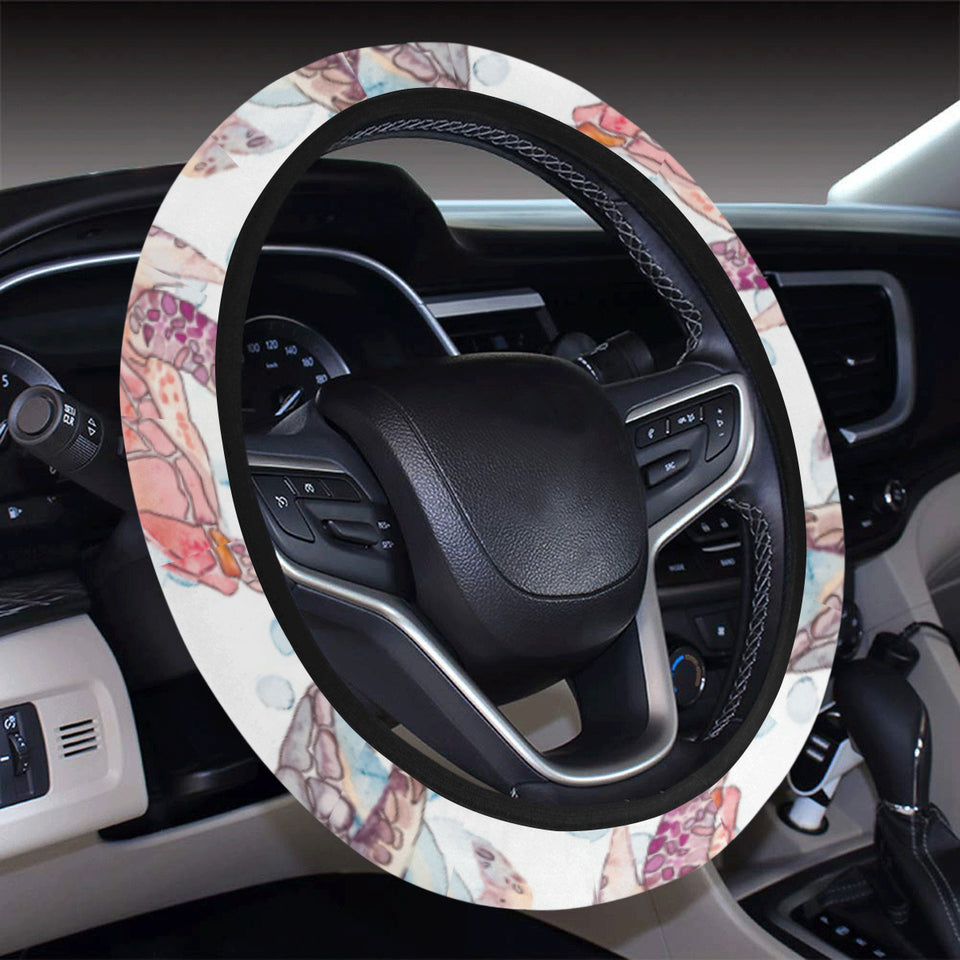Watercolor sea turtle jellyfish pattern Car Steering Wheel Cover