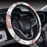 Watercolor sea turtle jellyfish pattern Car Steering Wheel Cover