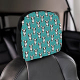 Hand drawn boston terrier dog pattern Car Headrest Cover