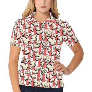 Popcorn Pattern Print Design 05 Women's All Over Print Polo Shirt
