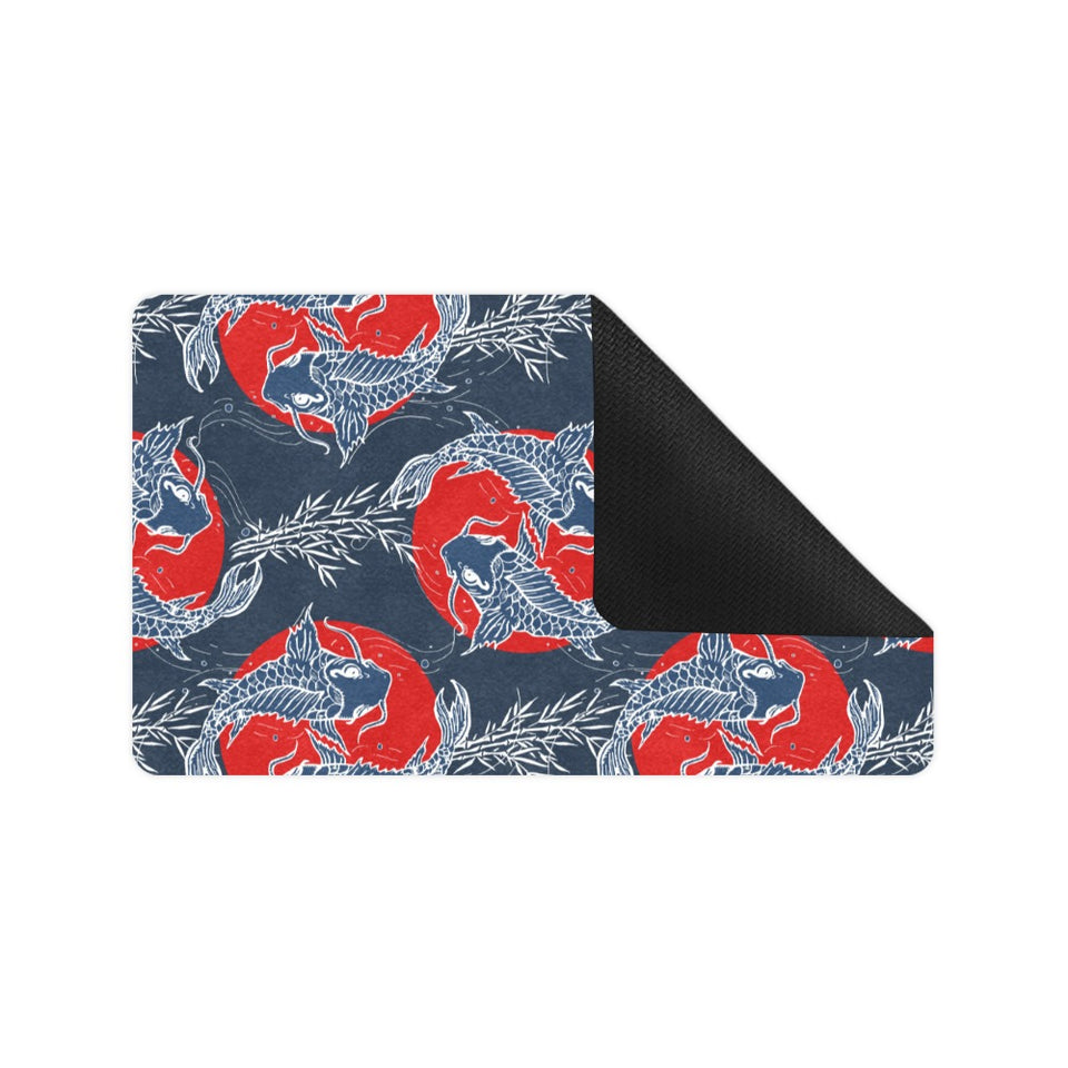Koi Fish Carp Fishs hand drawn japanese art Doormat
