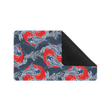 Koi Fish Carp Fishs hand drawn japanese art Doormat