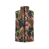 Horse head wild roses pattern Women's Padded Vest