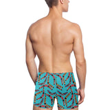 Boomerang Australian aboriginal ornament blue back Men's Swimming Trunks