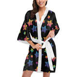 Colorful star pattern Women's Short Kimono Robe