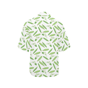 Green Peas Pattern Print Design 04 Women's All Over Print Hawaiian Shirt