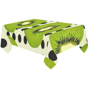 kiwi black dot background Tablecloth