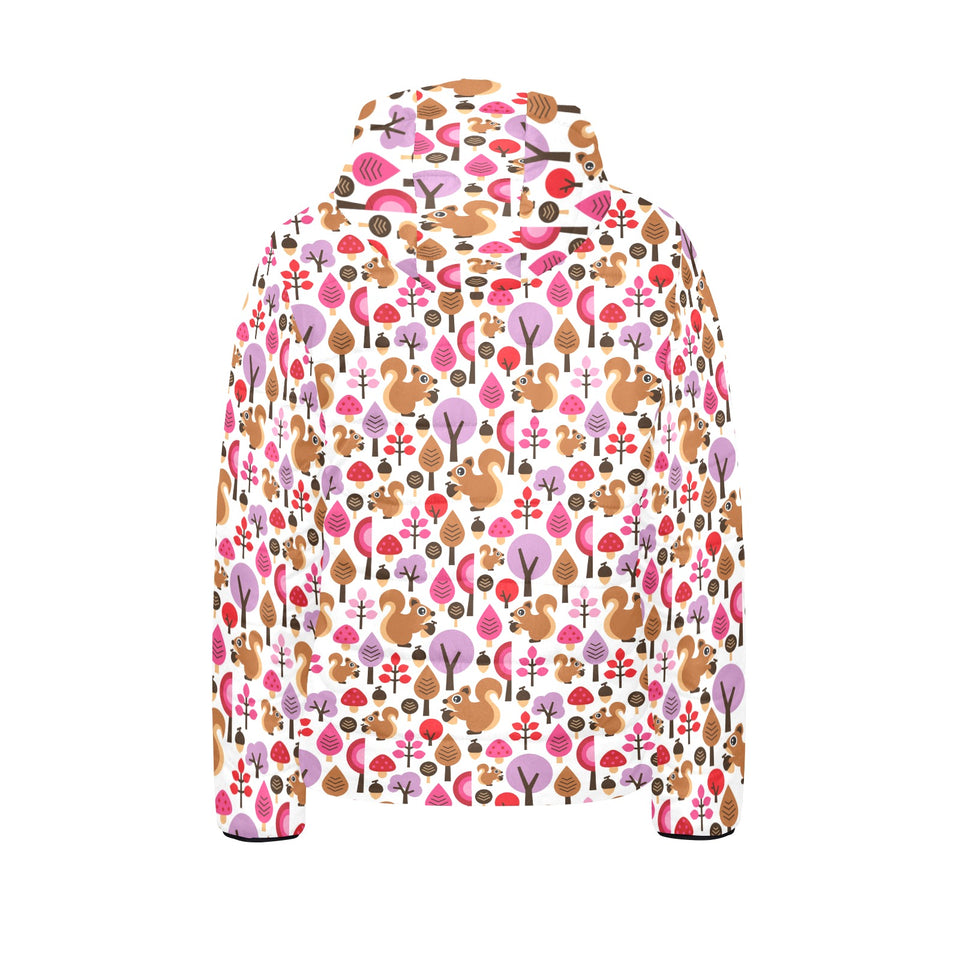 Squirrel Pattern Print Design 02 Kids' Boys' Girls' Padded Hooded Jacket