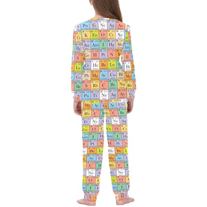 Chemistry Periodic Table Pattern Print Design 01 Kids' Boys' Girls' All Over Print Pajama Set