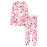 Pink flamingos pattern background Women's All Over Print Pajama Set