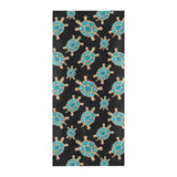 Sea turtle blue stone pattern Beach Towel