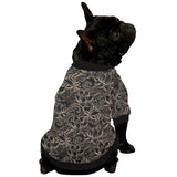 luxurious gold lotus waterlily black background All Over Print Pet Dog Round Neck Fuzzy Shirt