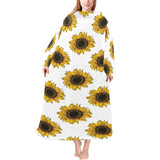 sunflowers design pattern Blanket Robe with Sleeves