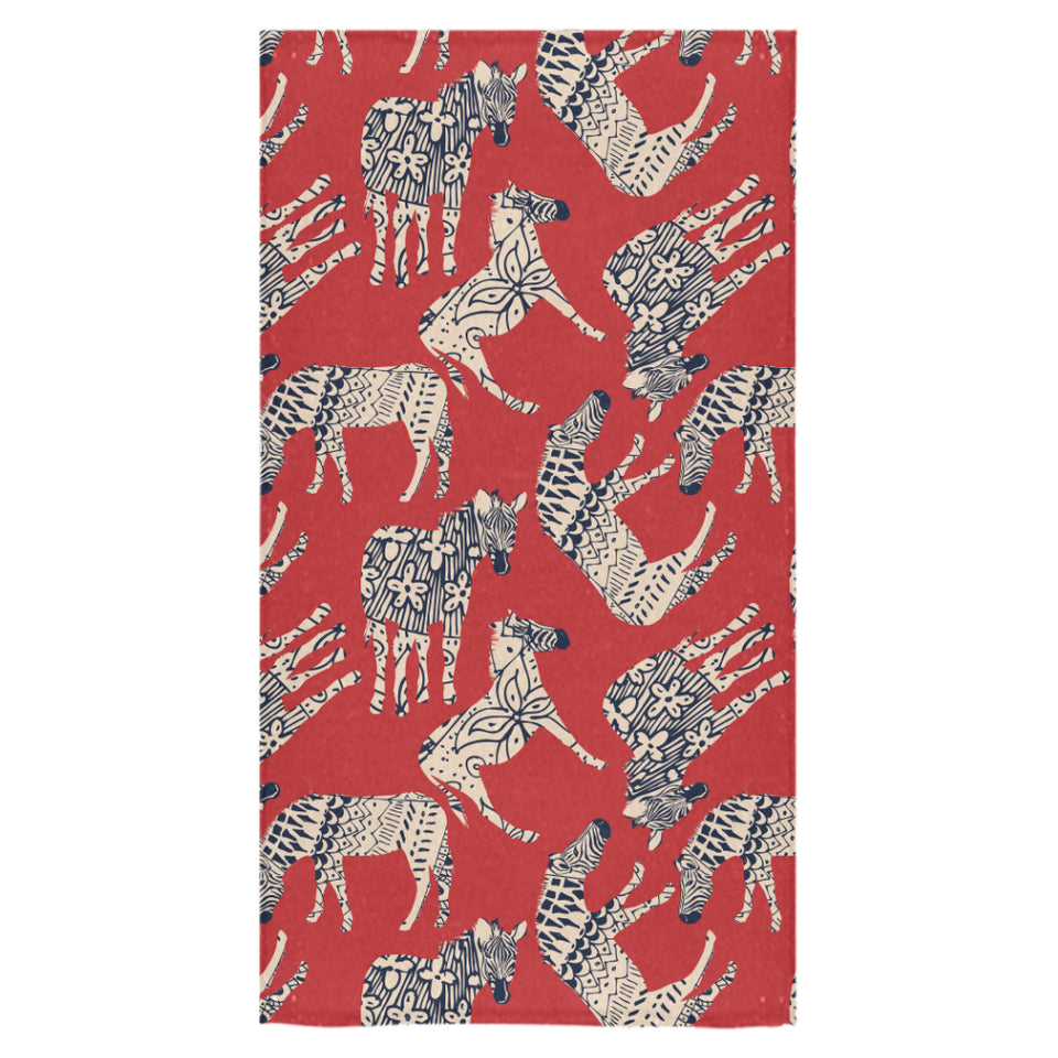 Zebra abstract red background Bath Towel
