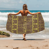 Egypt Hieroglyphics Pattern Print Design 03 Beach Towel