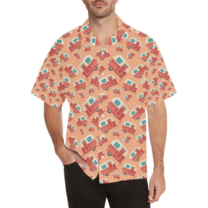Camper Van Pattern Print Design 03 Men's All Over Print Hawaiian Shirt (Model T58)