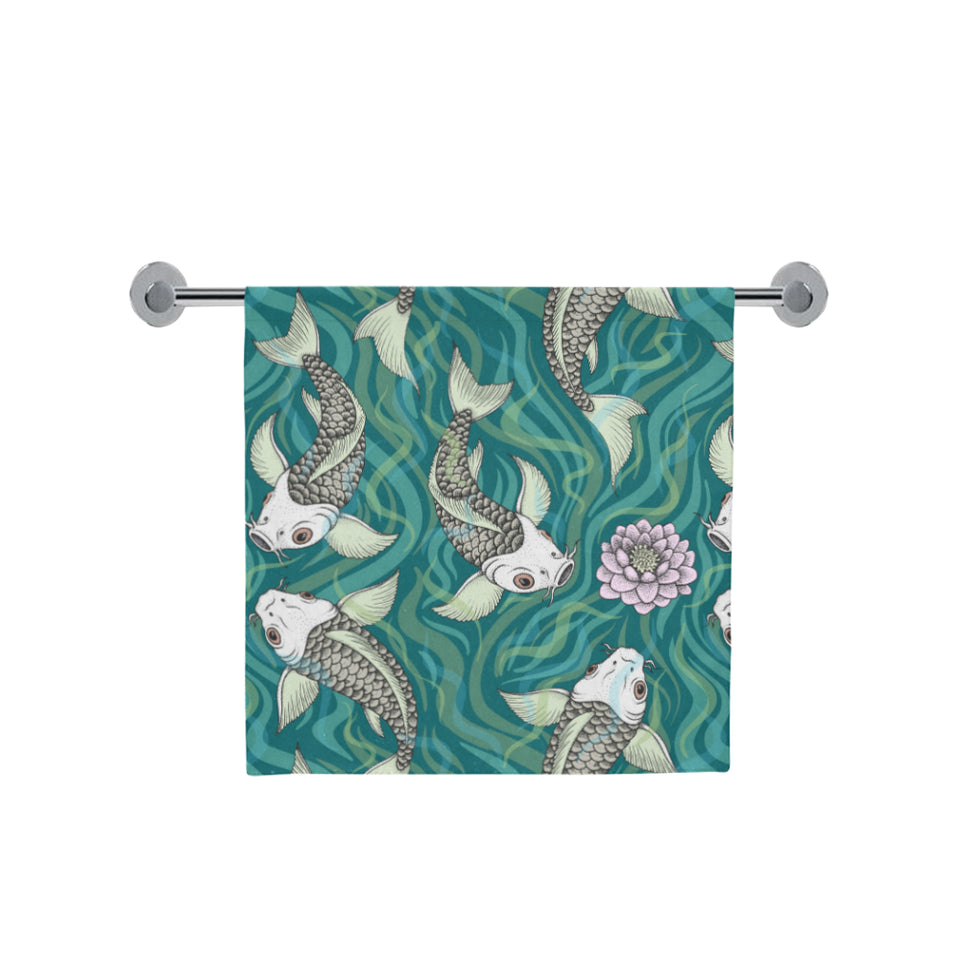 Koi Fish Carp Fish lotus pattern Bath Towel