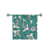 Koi Fish Carp Fish lotus pattern Bath Towel