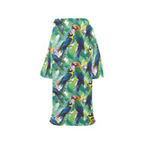 Colorful parrot exotic flower leaves Blanket Robe with Sleeves