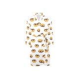 Pretzels Pattern Print Design 02 Men's Long Sleeve Belted Night Robe