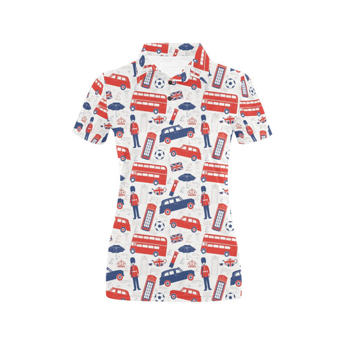British Pattern Print Design 03 Women's All Over Print Polo Shirt