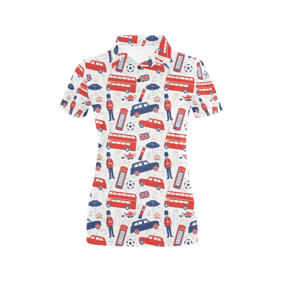 British Pattern Print Design 03 Women's All Over Print Polo Shirt