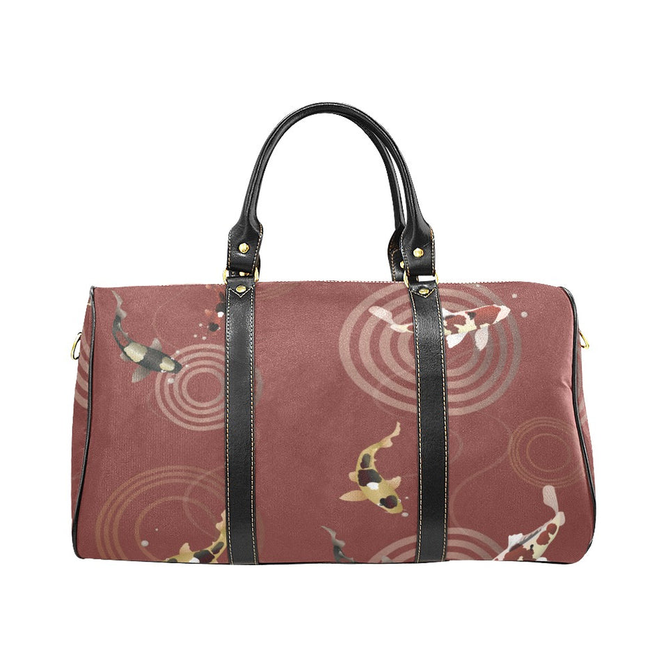 Koi Fish Carp Fish red background Travel Bag