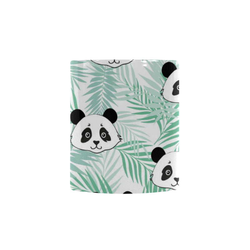 Panda pattern tropical leaves background Morphing Mug Heat Changing Mug