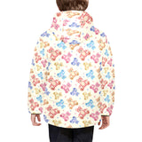 Teddy Bear Pattern Print Design 05 Kids' Boys' Girls' Padded Hooded Jacket