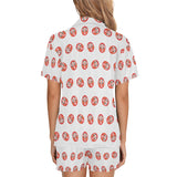 Daruma japanese wooden doll pattern Women's V-Neck Short Pajama Set