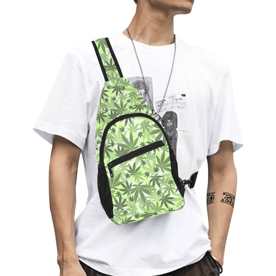Canabis Marijuana Weed Pattern Print Design 01 All Over Print Chest Bag