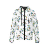 Peacock feather pattern Women's Padded Hooded Jacket