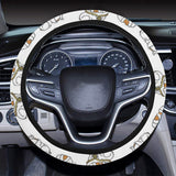 English Bulldog Pattern Print Design 03 Car Steering Wheel Cover