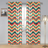 zigzag chevron colorful pattern Gauze Curtain