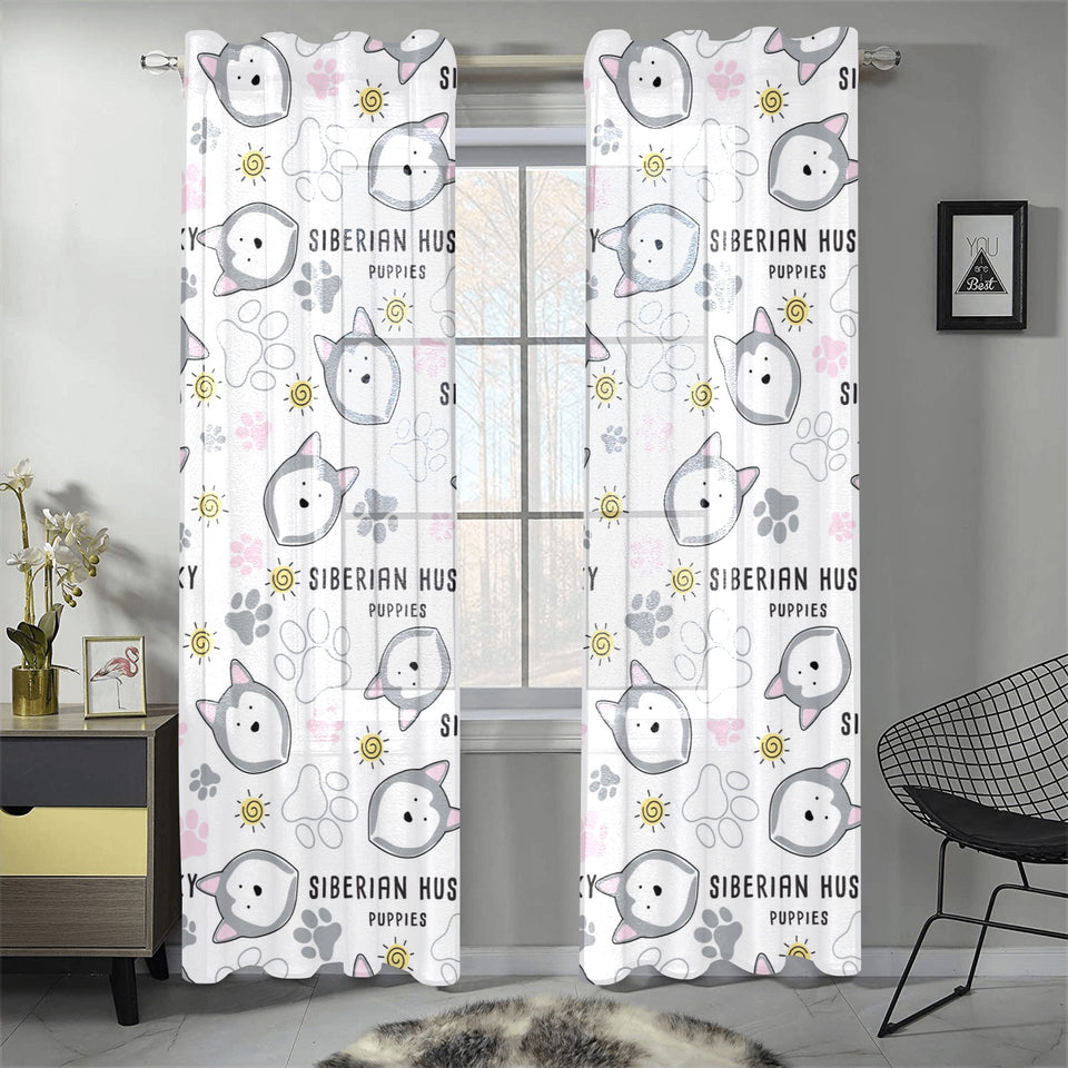 Siberian Husky design pattern Gauze Curtain