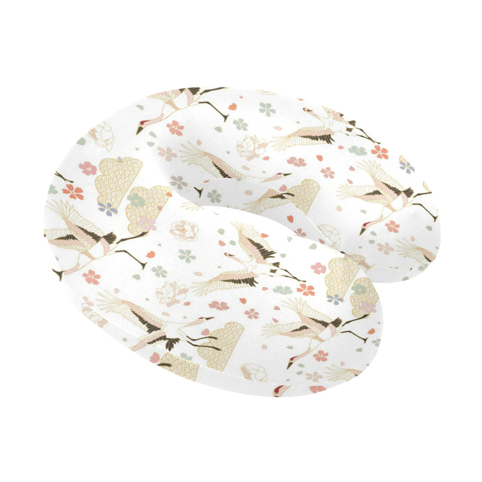 Beautiful Japanese cranes pattern U-Shaped Travel Neck Pillow
