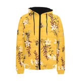 Bee flower pattern Men's Padded Hooded Jacket