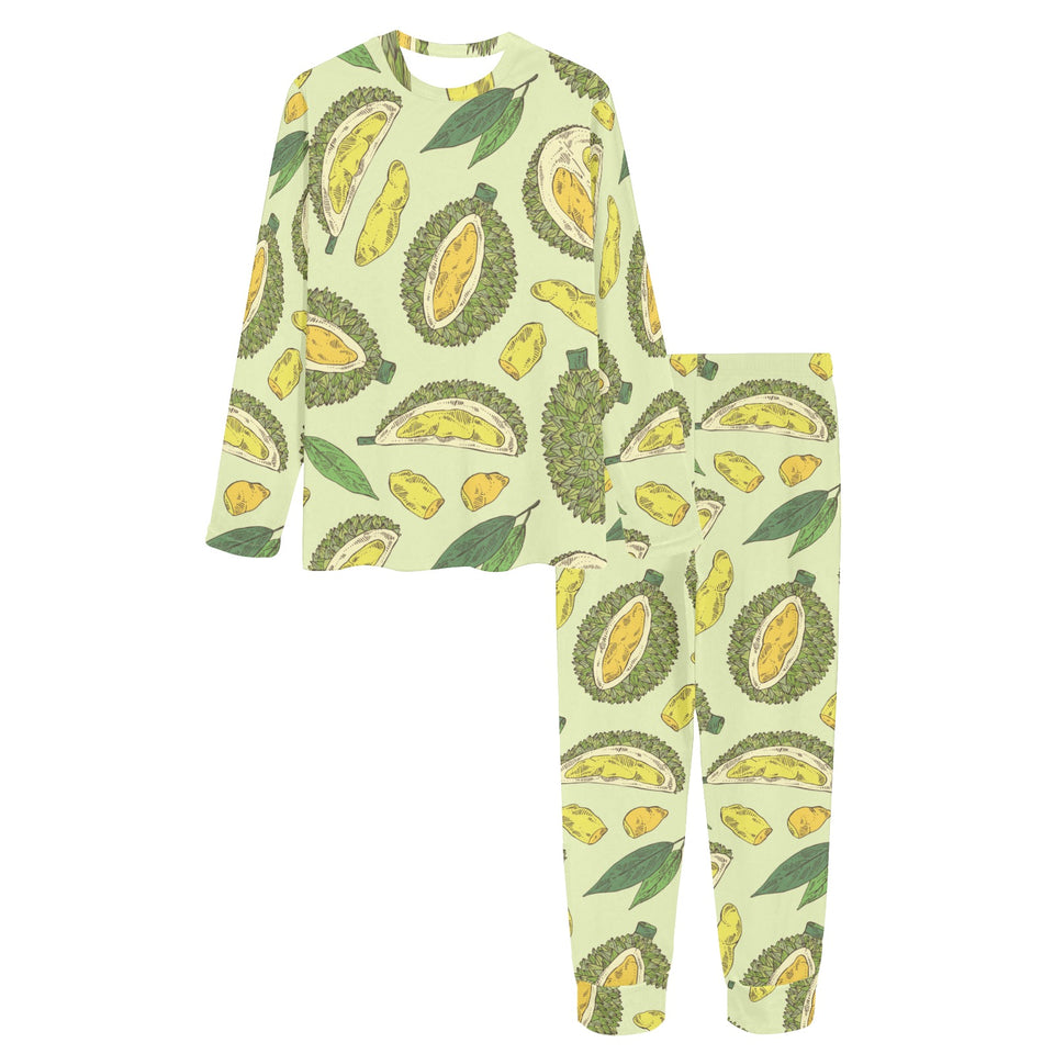 Durian leaves pattern background Women's All Over Print Pajama Set