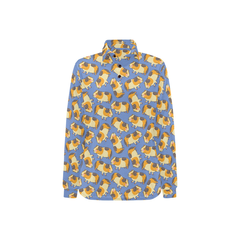 Guinea Pig Pattern Print Design 02 Women's Long Sleeve Polo Shirt