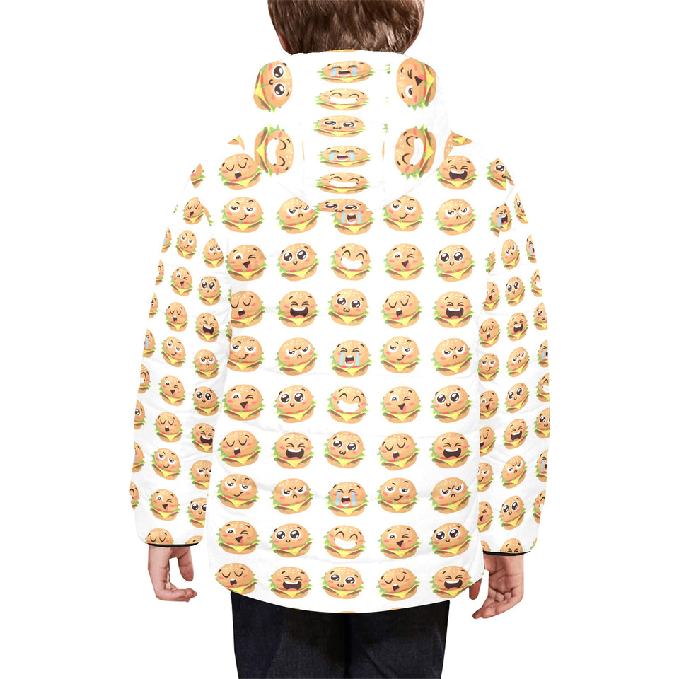 Hamburger Pattern Print Design 04 Kids' Boys' Girls' Padded Hooded Jacket