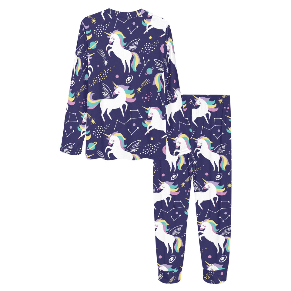 Hand drawn cute unicorn star planet Women's All Over Print Pajama Set