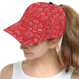 sushi pattern red background All Over Print Snapback Cap