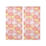 Pig Pattern Print Design 04 Gauze Curtain