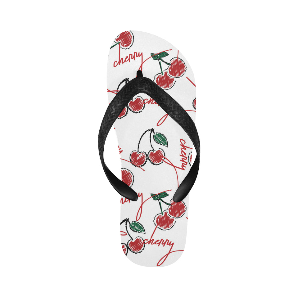 Hand drawn cherry pattern Unisex Flip Flops