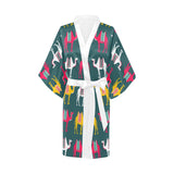 Camel pattern Women's Short Kimono Robe