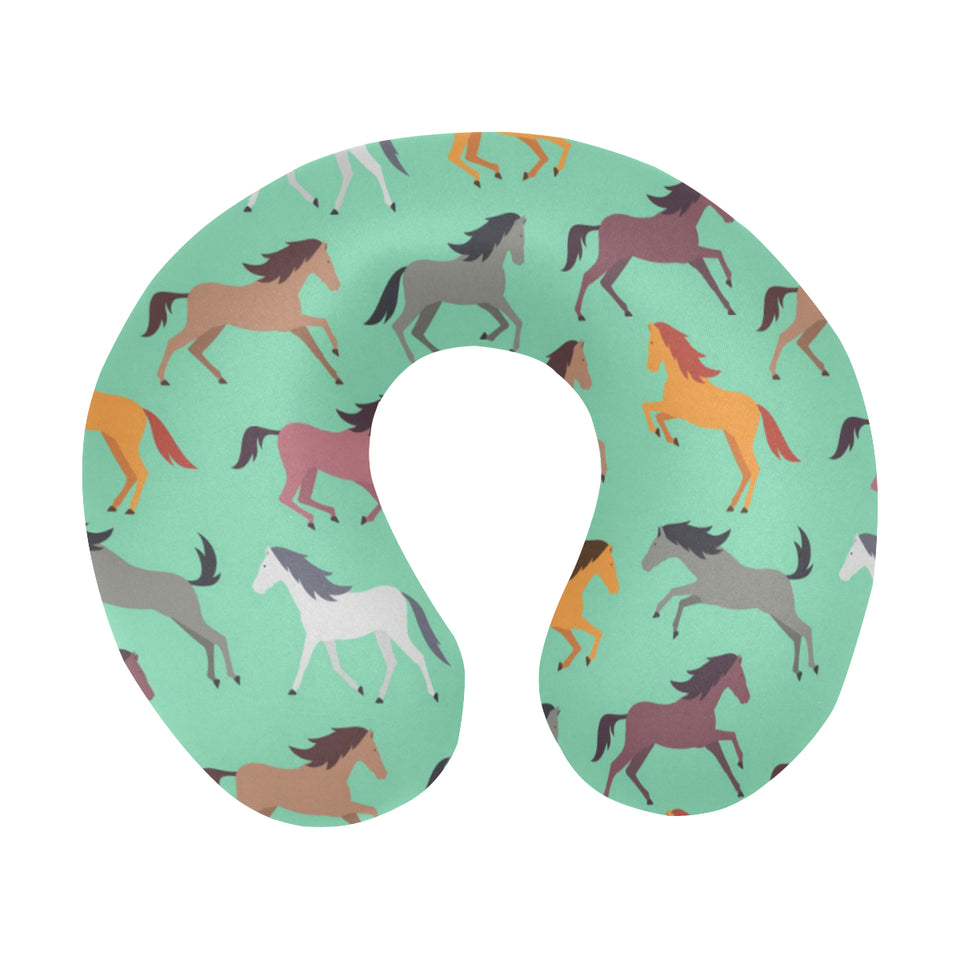 Colorful horses pattern U-Shaped Travel Neck Pillow