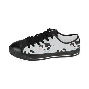 Cute cows pattern Kids' Boys' Girls' Low Top Canvas Shoes Black