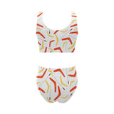 Waterclor boomerang Australian aboriginal ornament Chest Bowknot High Waisted Bikini Swimsuit